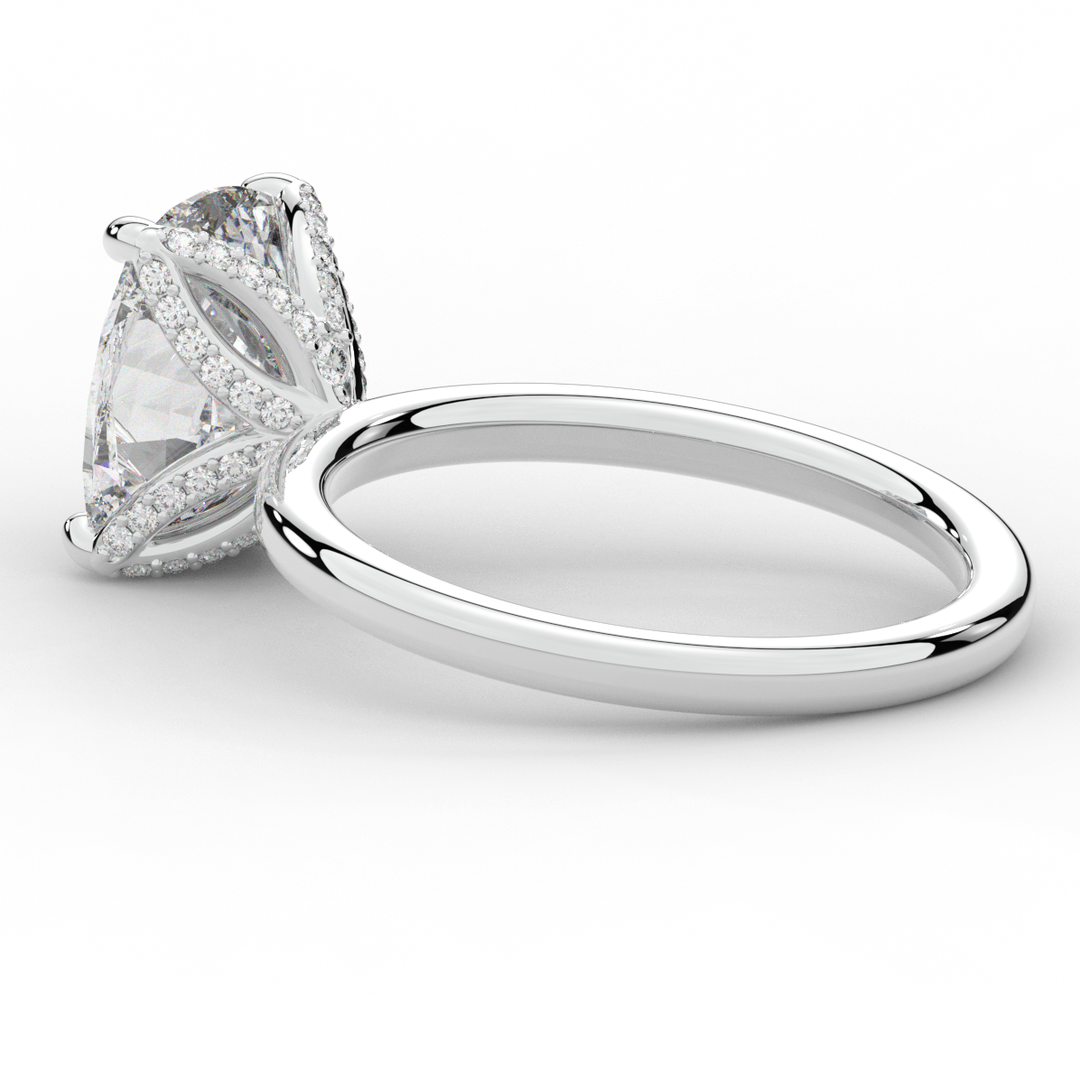 3.10CT.TW CUSHION LAB DIAMOND ENGAGEMENT RING