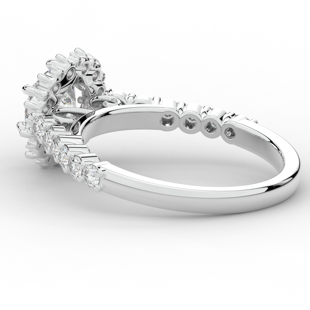 1.60CT.TW ROUND LAB DIAMOND HALO ENGAGEMENT RING