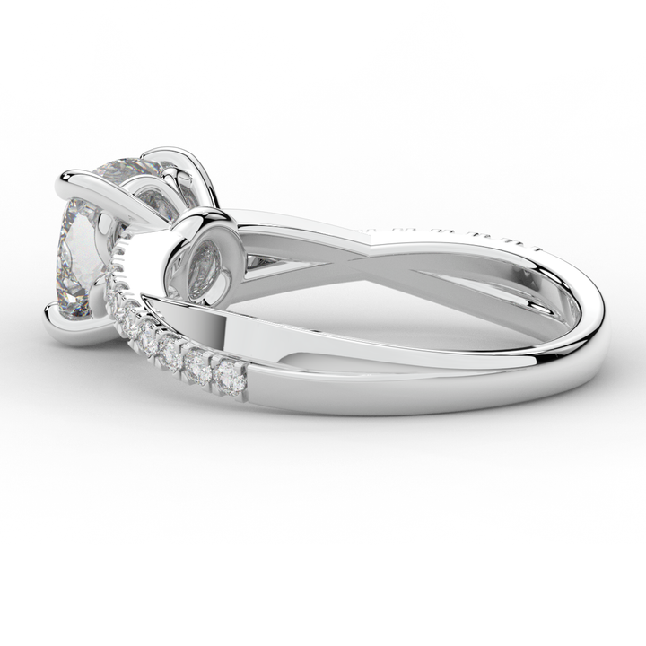 2.20CT.TW CUSHION LAB DIAMOND TWISTBAND ENGAGEMENT RING