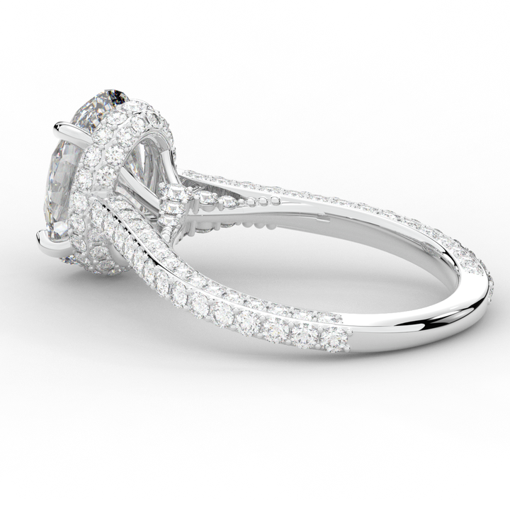 4.00CT.TW OVAL LAB DIAMOND UNDERHALO SOLITAIRE ENGAGEMENT RING