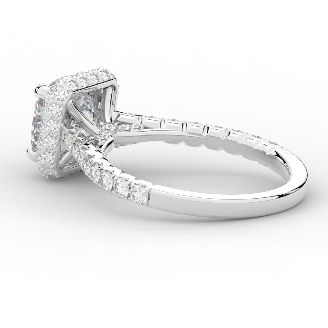 2.75CT.TW CUSHION LAB DIAMOND HALO ENGAGEMENT RING