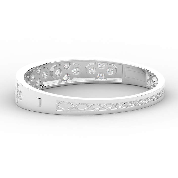 4.10CT.TW ROUND LAB DIAMOND BEZEL SET BANGLE