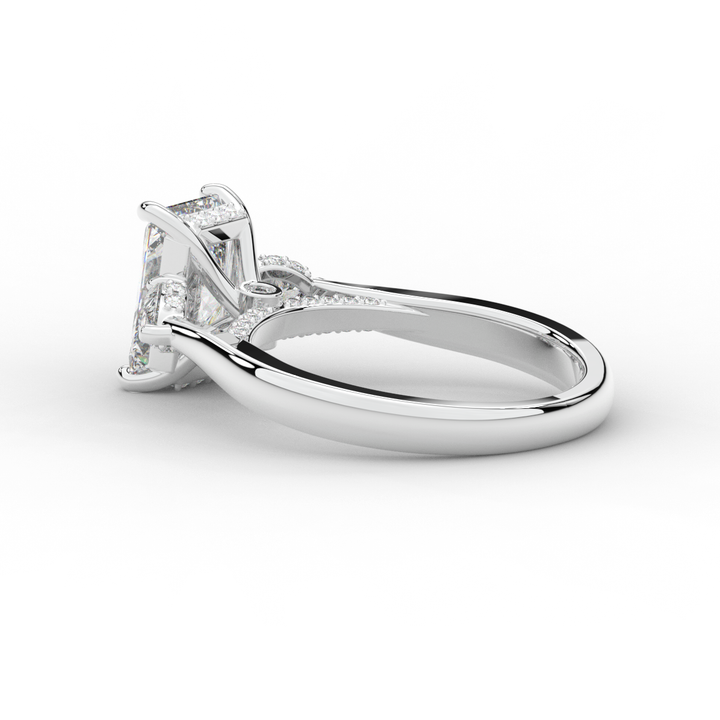 2.40CT.TW RADIANT LAB DIAMOND 3 STONE ENGAGEMENT RING