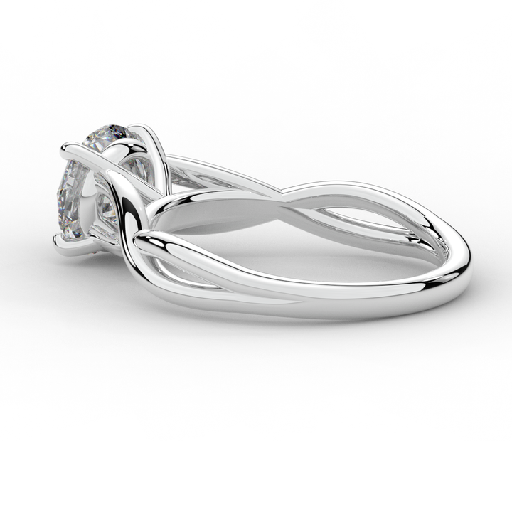 1.50CT ROUND LAB DIAMOND SOLITAIRE TWIST BAND ENGAGEMENT RING - Nazarelle