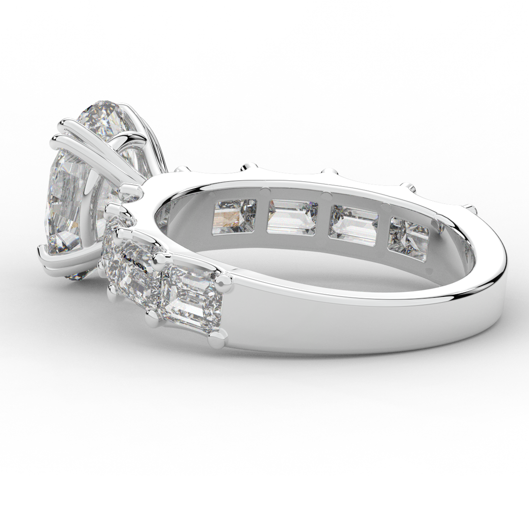 3.75CT.TW OVAL LAB DIAMOND SOLITAIRE ENGAGEMENT RING