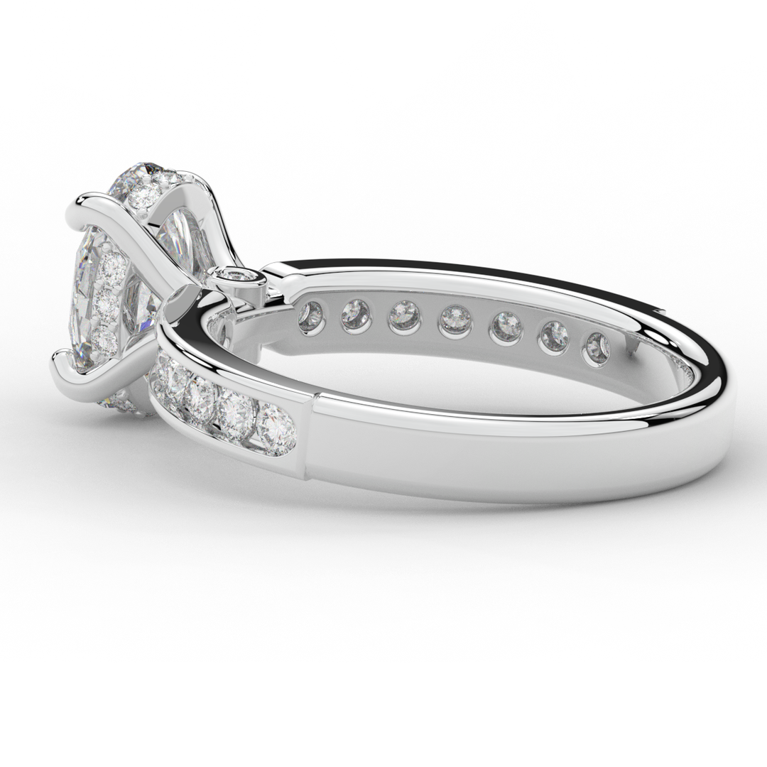 1.95CT.TW OVAL LAB DIAMOND UNDERHALO ENGAGEMENT RING