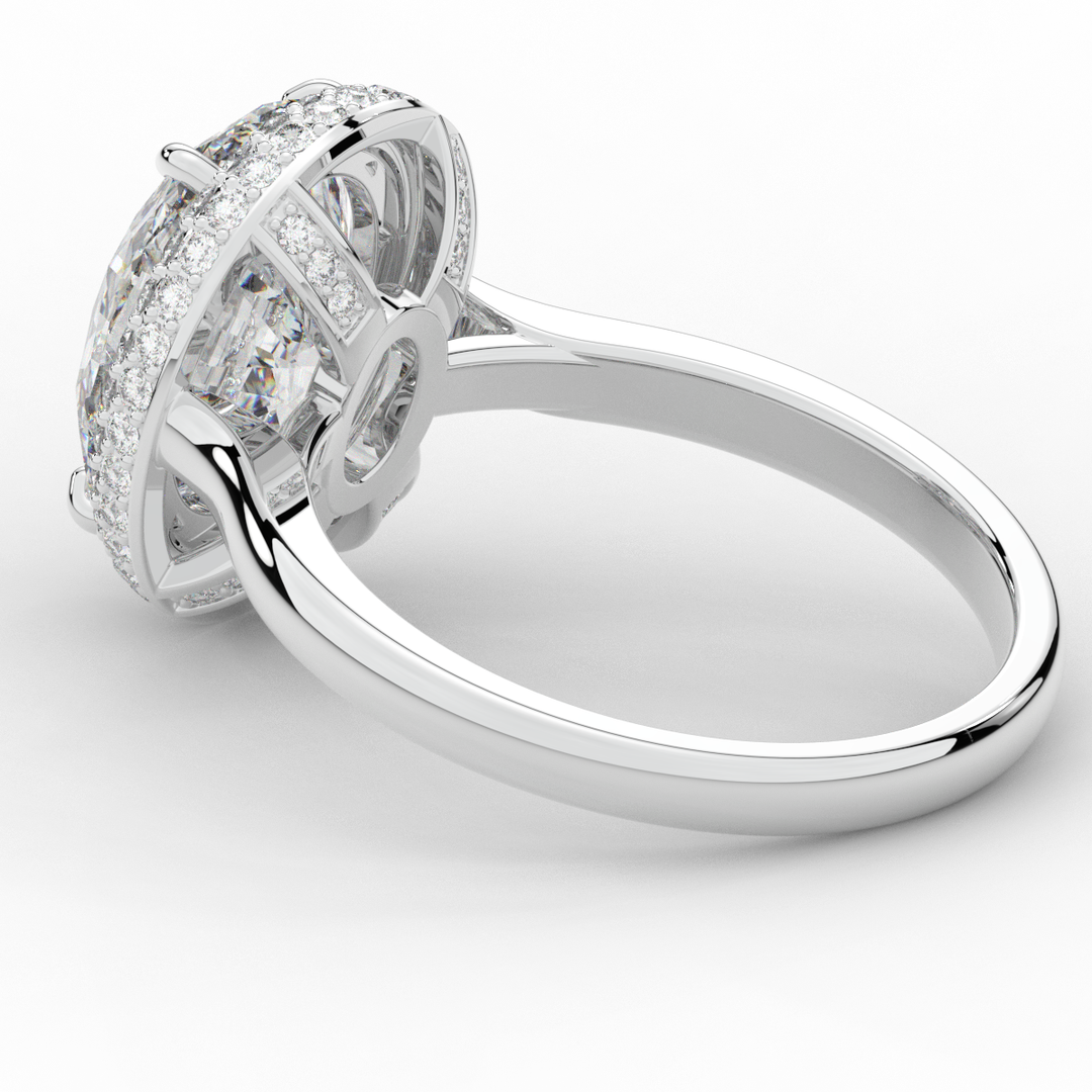 4.40CT.TW OVAL LAB DIAMOND HALO ENGAGEMENT RING