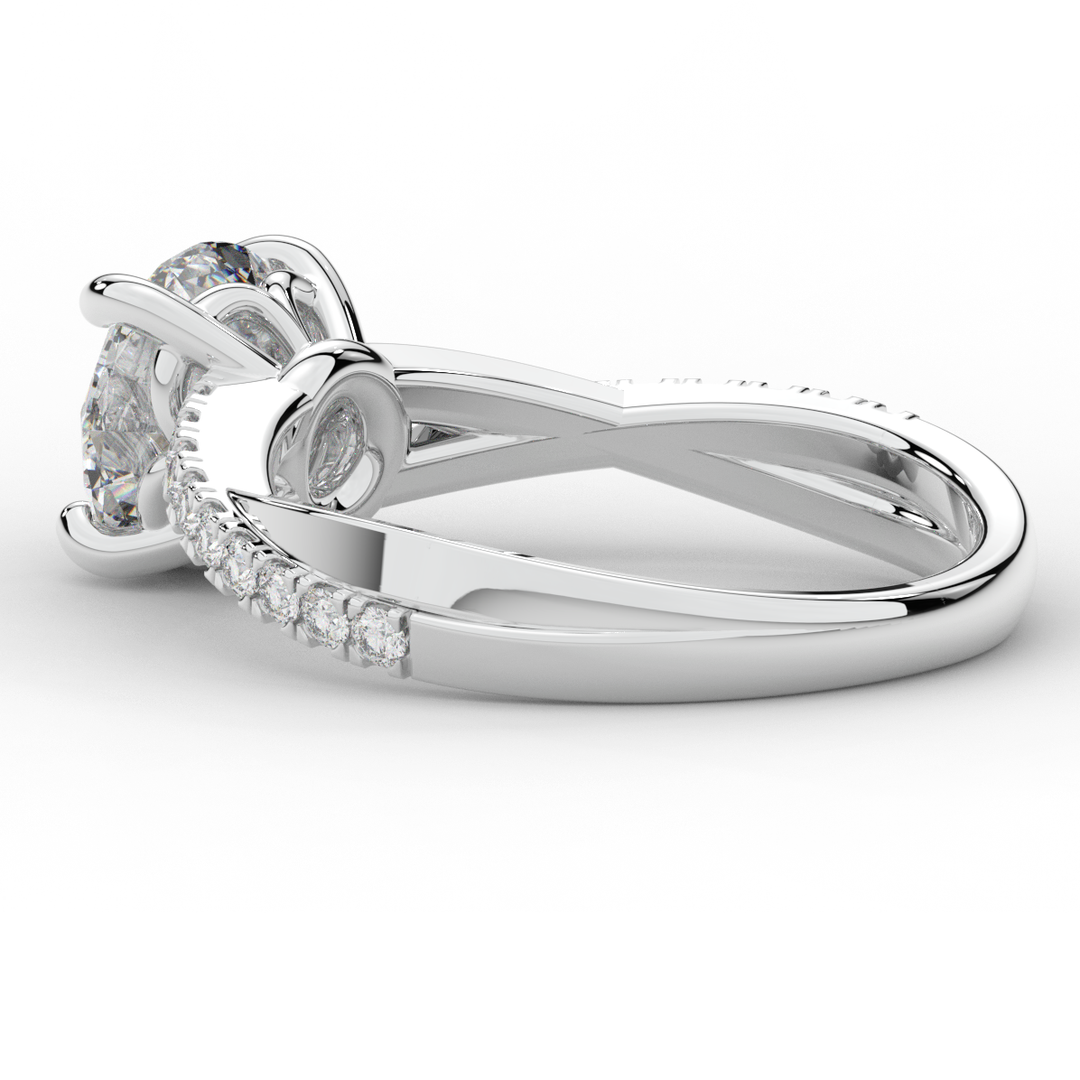 2.20CT.TW ROUND LAB DIAMOND TWISTBAND ENGAGEMENT RING