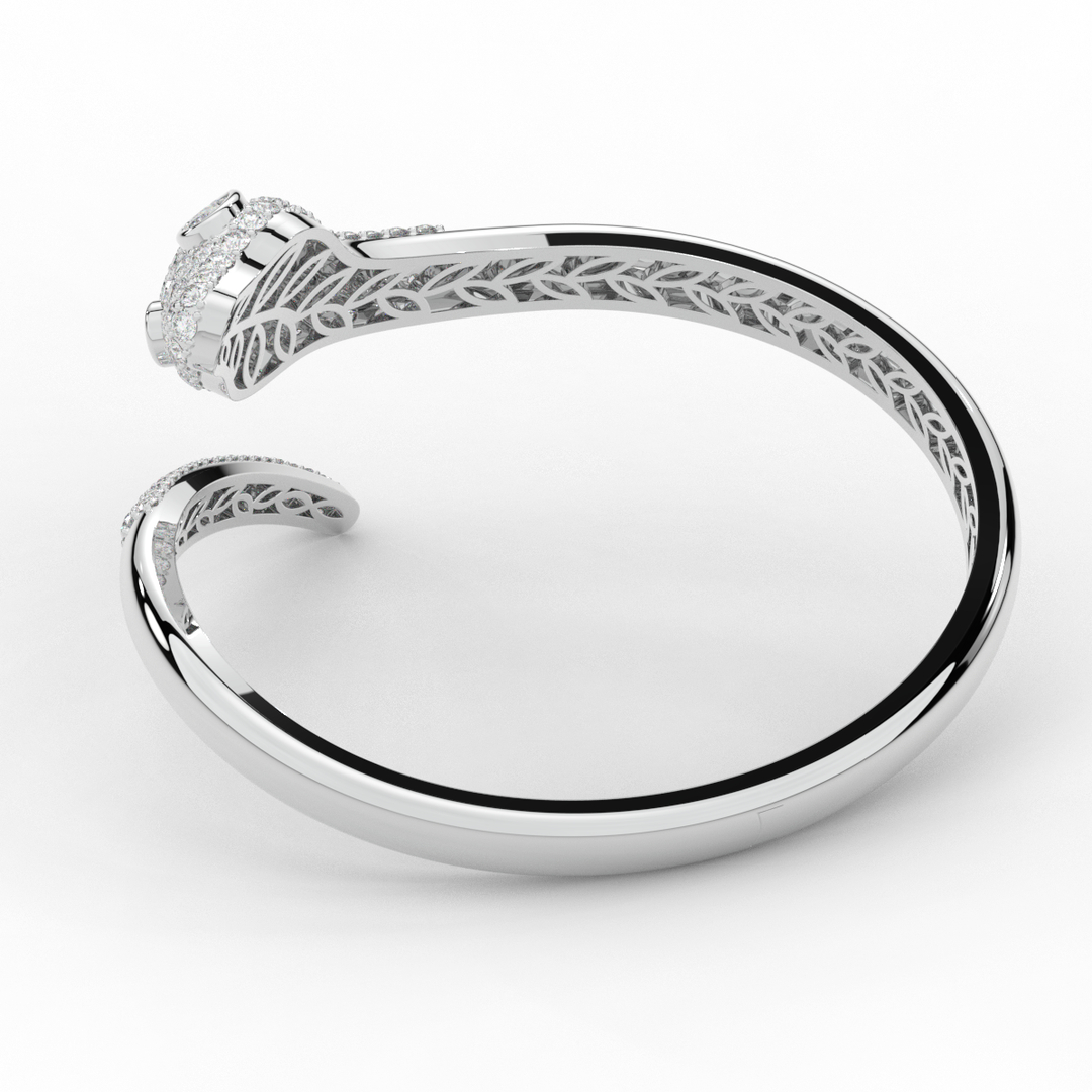 3.75CT.TW ROUND AND PEAR LAB DIAMOND SNAKE BANGLE