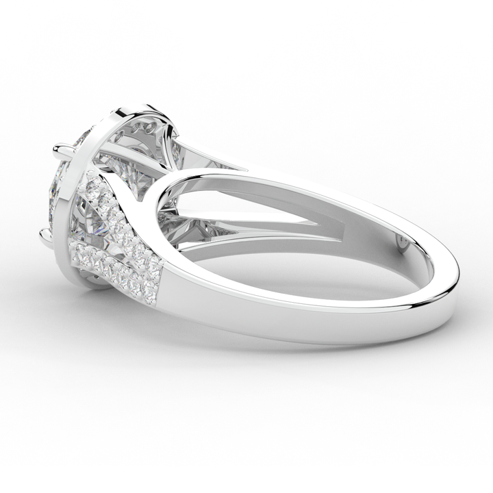 2.50CT.TW ROUND LAB DIAMOND SPLIT SHANK HALO ENGAGEMENT RING - Nazarelle