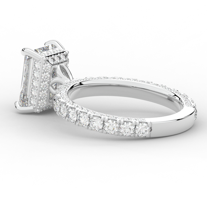 3.00CT.TW RADIANT LAB DIAMOND ENGAGEMENT RING