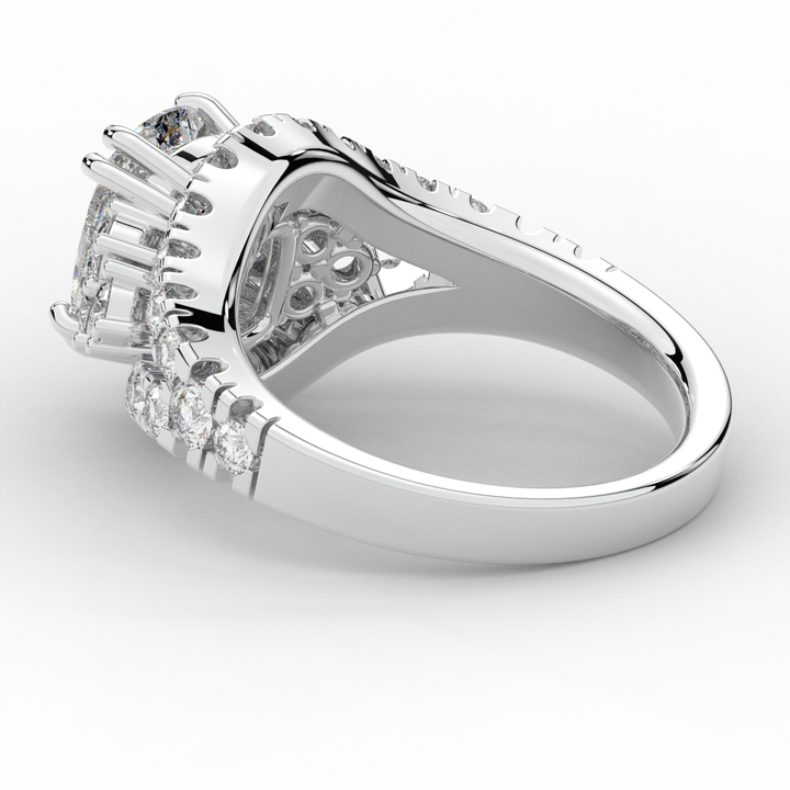 3.10CT.TW CUSHION LAB DIAMOND HALO ENGAGEMENT RING