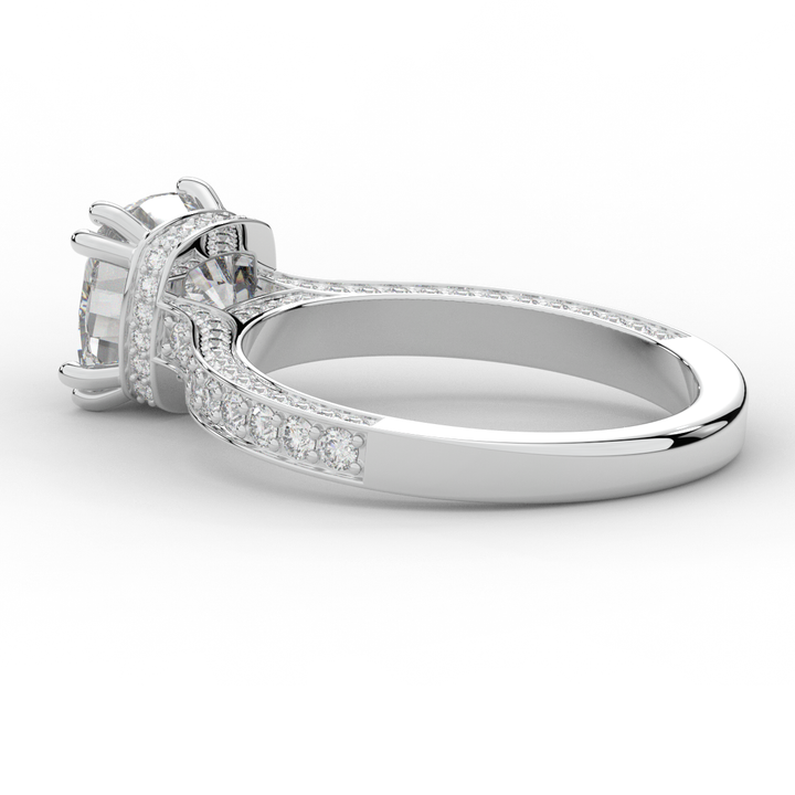 2.60CT.TW CUSHION LAB DIAMOND SOLITAIRE ENGAGEMENT RING