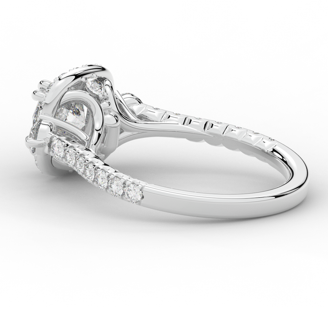 1.75CT.TW ROUND LAB DIAMOND HALO ENGAGEMENT RING