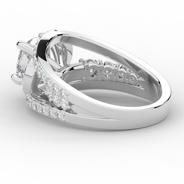 3.30CT.TW CUSHION LAB DIAMOND ENGAGEMENT RING