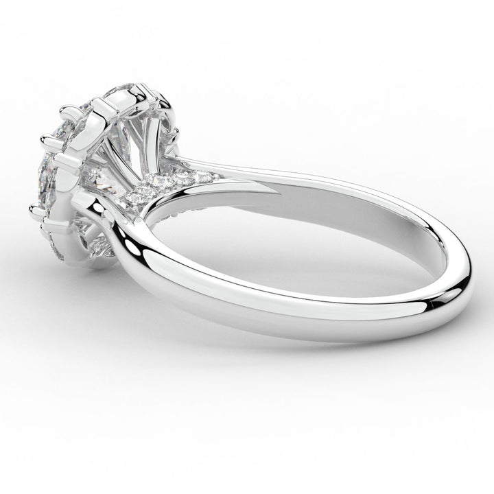 2.40CT.TW ROUND LAB DIAMOND HALO ENGAGEMENT RING