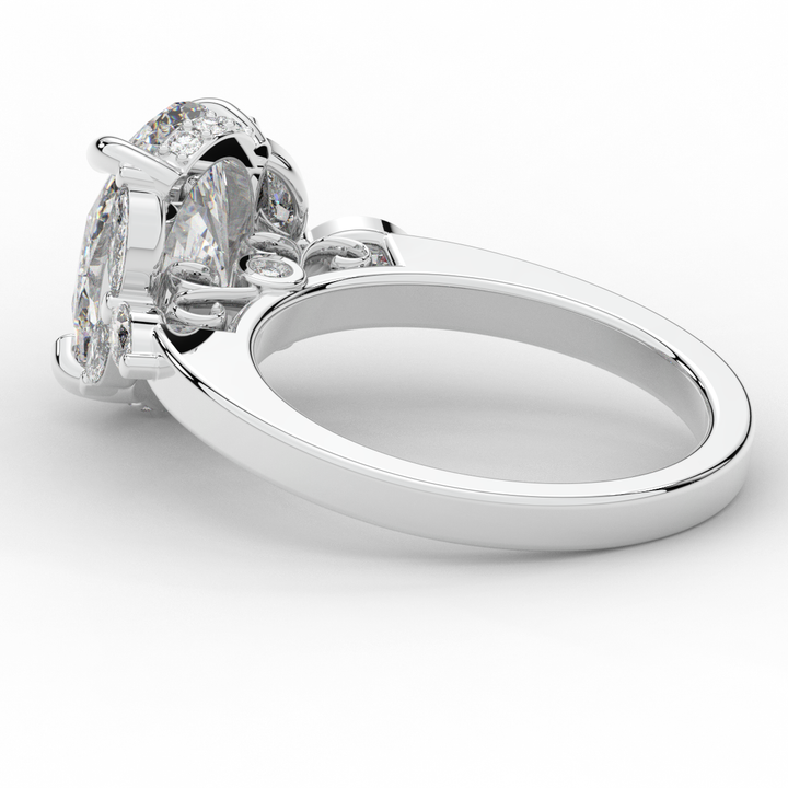 2.85CT.TW OVAL LAB DIAMOND ENGAGEMENT RING