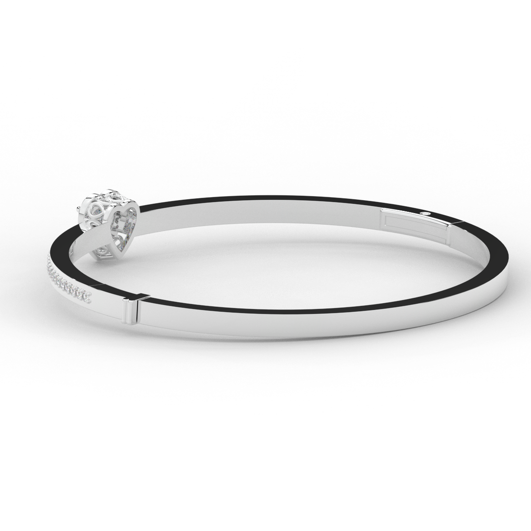 1.65CT.TW HEART AND ROUND LAB DIAMOND  BANGLE