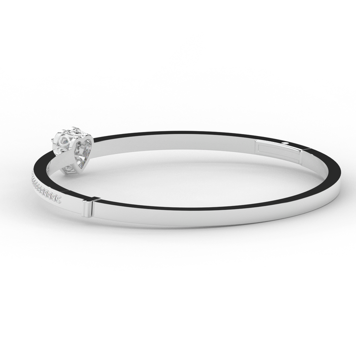 1.65CT.TW HEART AND ROUND LAB DIAMOND  BANGLE