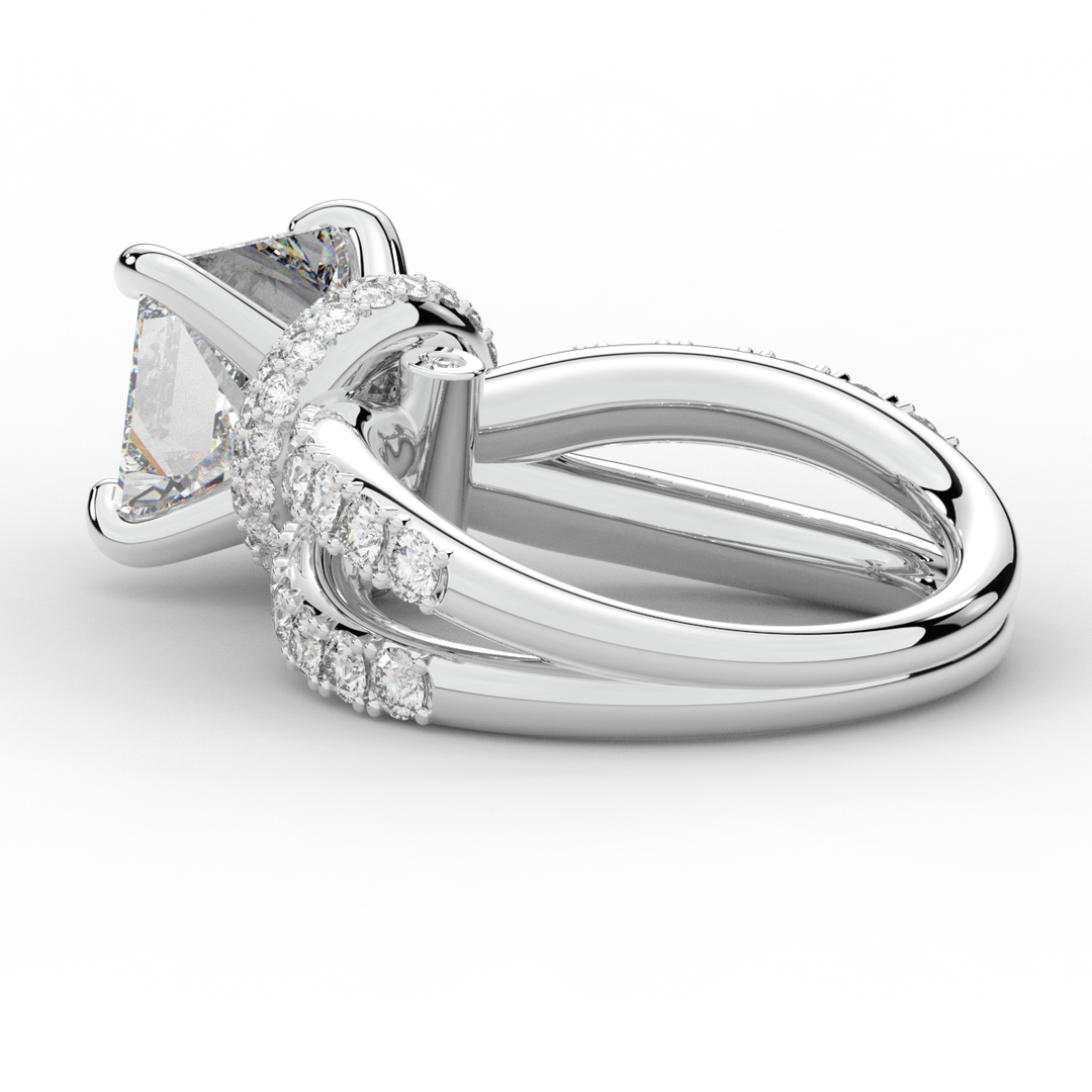 5.25CT.TW PRINCESS LAB DIAMOND ENGAGEMENT RING