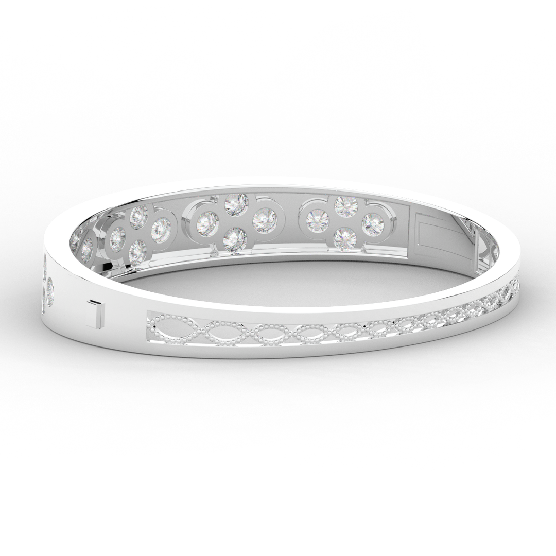 4.10CT.TW ROUND LAB DIAMOND BEZEL SET BANGLE