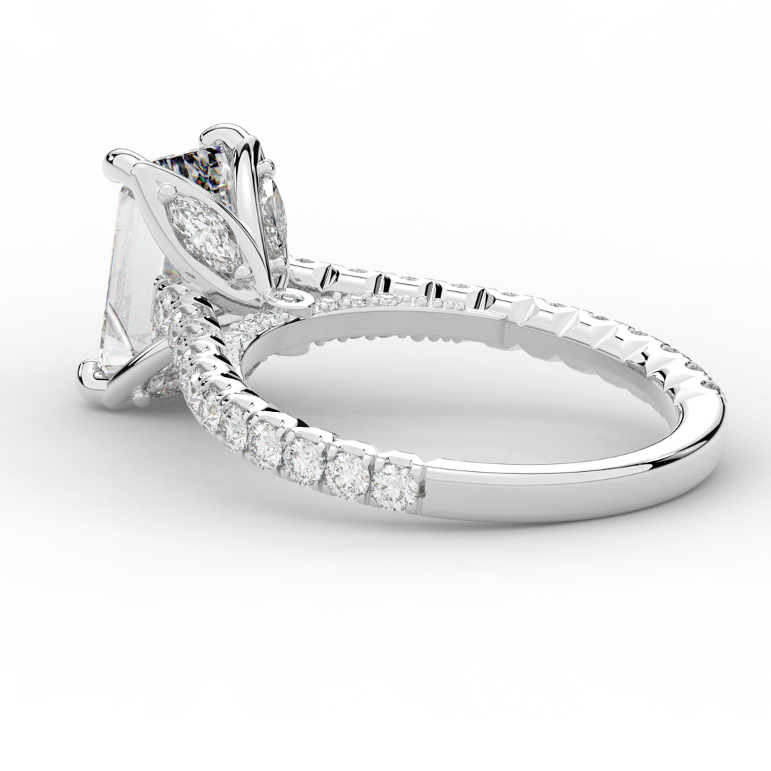 2.70CT.TW EMERALD CUT LAB DIAMOND SOLITAIRE ENGAGEMENT RING