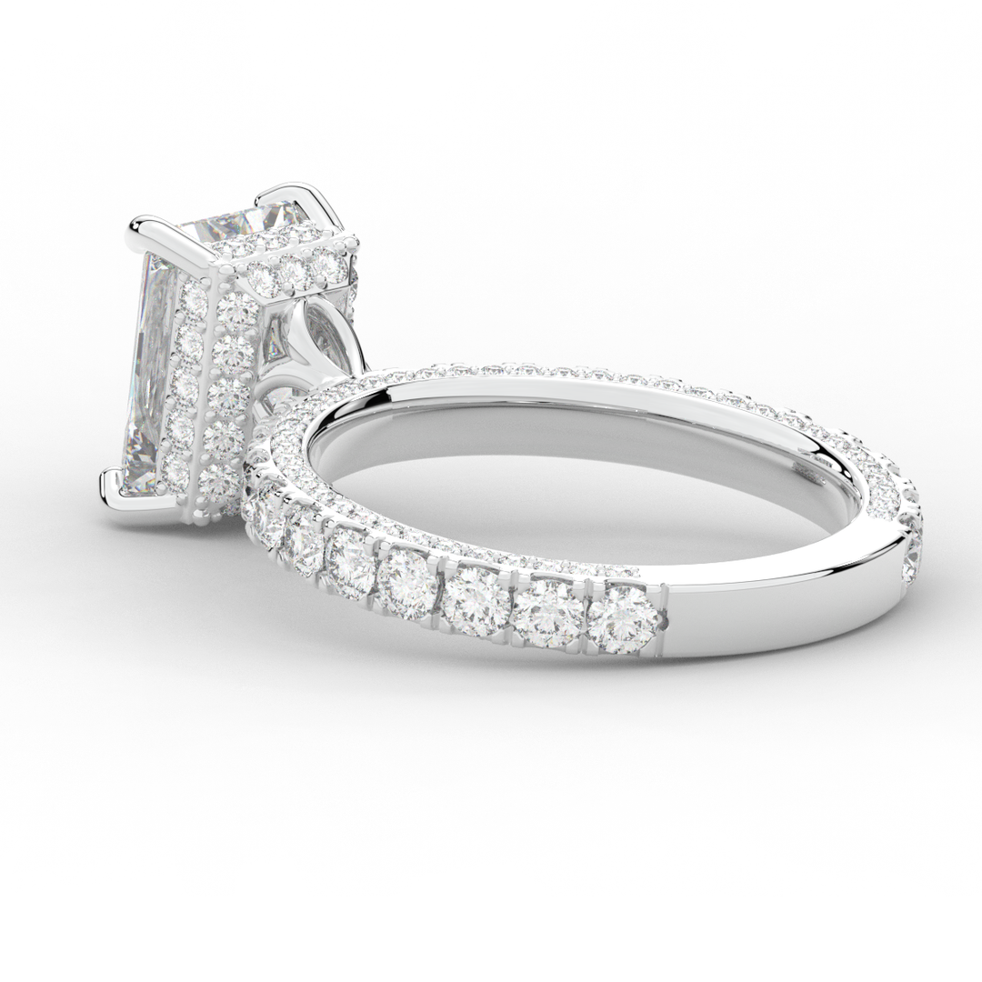 3.00CT.TW RADIANT LAB DIAMOND ENGAGEMENT RING