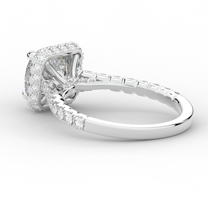 2.75CT.TW CUSHION LAB DIAMOND HALO ENGAGEMENT RING