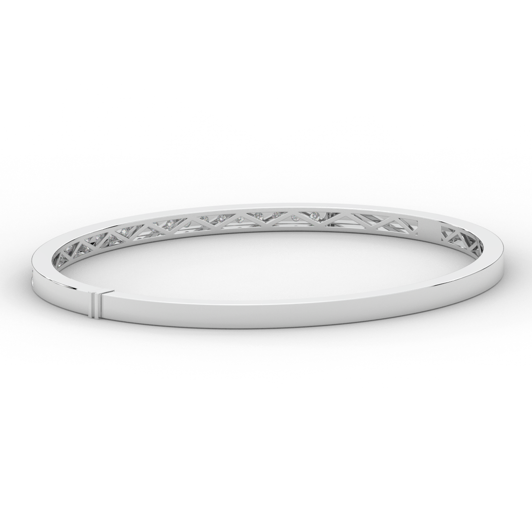 0.90CT.TW ROUND LAB DIAMOND BANGLE