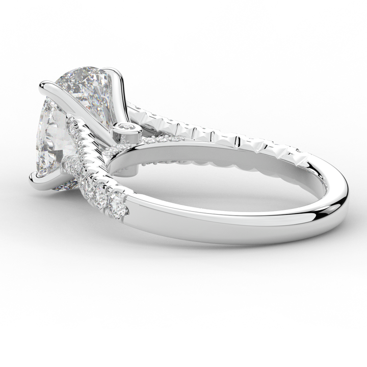 3.45CT.TW CUSHION LAB DIAMOND ENGAGEMENT RING