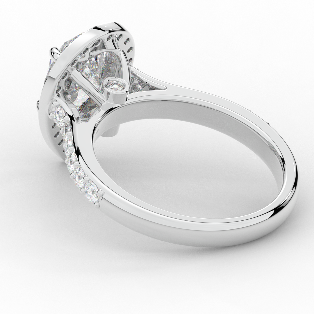 2.50CT.TW PEAR LAB DIAMOND HALO ENGAGEMENT RING