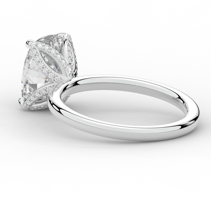 3.10CT.TW CUSHION LAB DIAMOND ENGAGEMENT RING