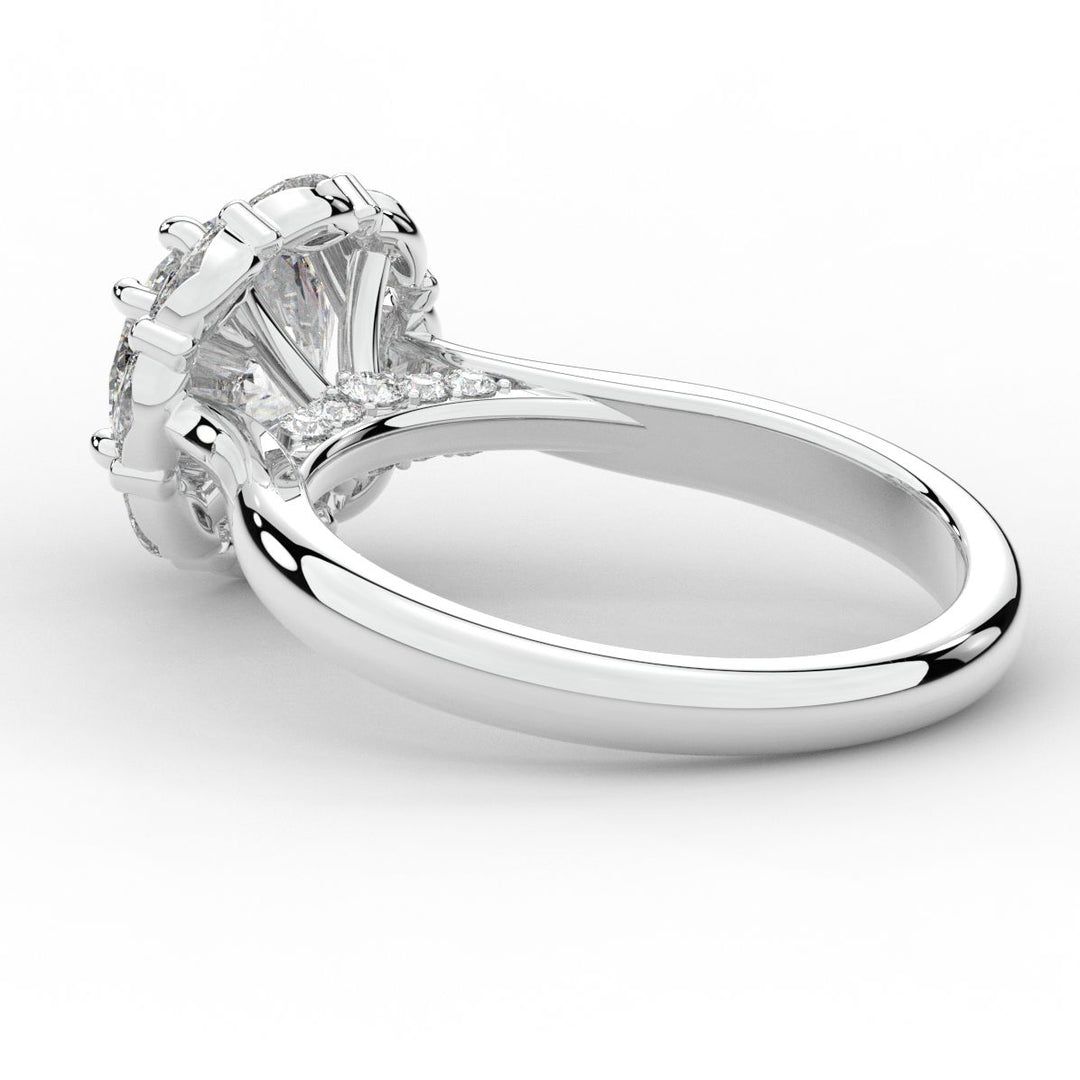 2.40CT.TW ROUND LAB DIAMOND HALO ENGAGEMENT RING