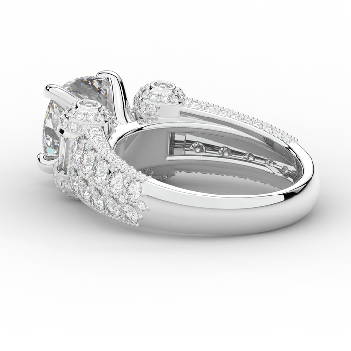 4.75CT.TW CUSHION LAB DIAMOND ENGAGEMENT RING