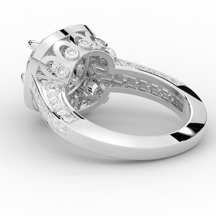 1.50CT.TW ROUND LAB DIAMOND HALO ENGAGEMENT RING