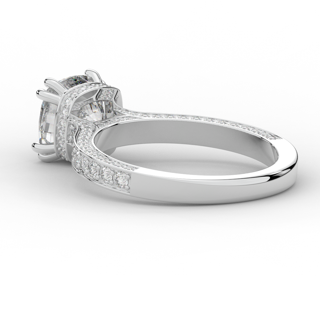 2.60CT.TW CUSHION LAB DIAMOND SOLITAIRE ENGAGEMENT RING