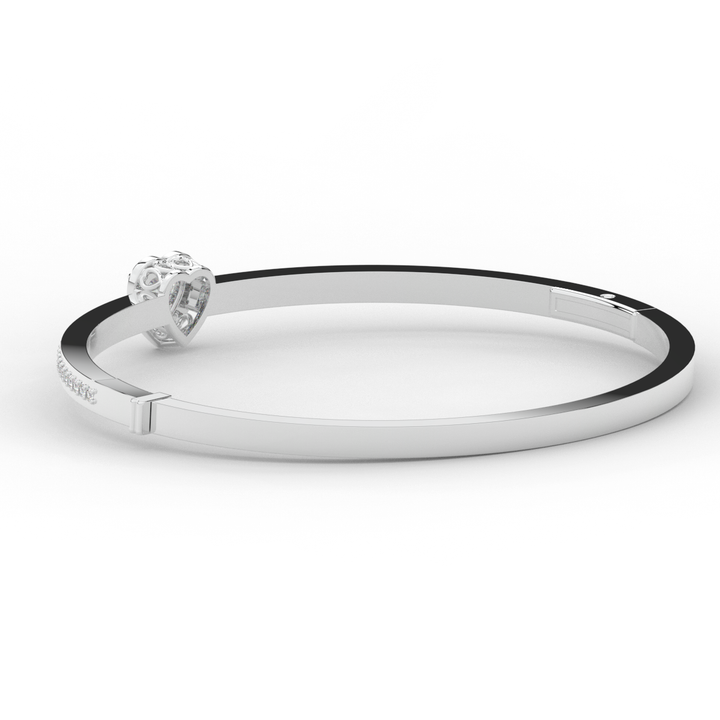 1.65CT.TW HEART AND ROUND LAB DIAMOND  BANGLE