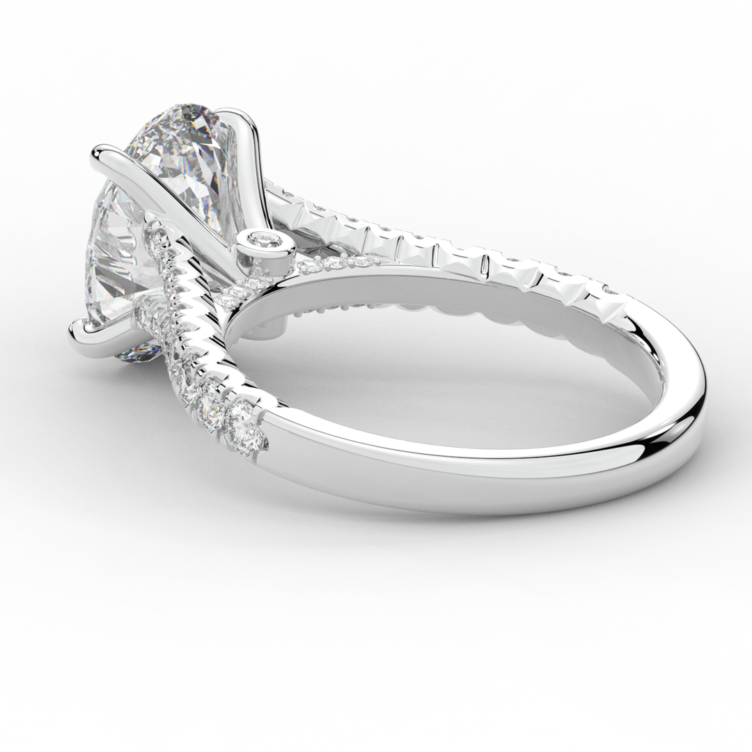 3.45CT.TW OVAL LAB DIAMOND ENGAGEMENT RING