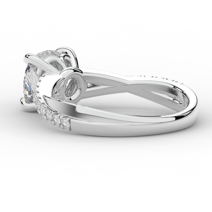 2.20CT.TW CUSHION LAB DIAMOND TWISTBAND ENGAGEMENT RING