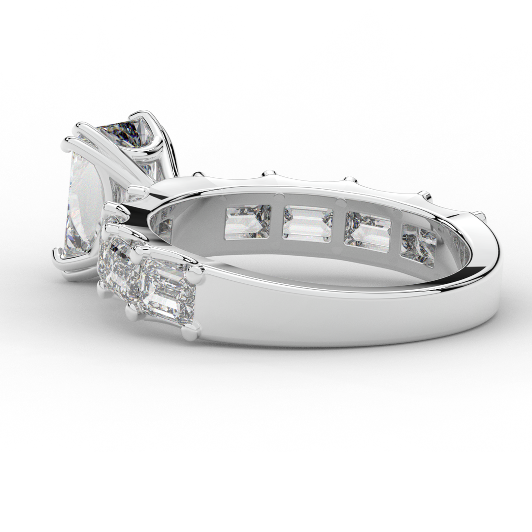 3.75CT.TW RADIANT LAB DIAMOND SOLITAIRE ENGAGEMENT RING