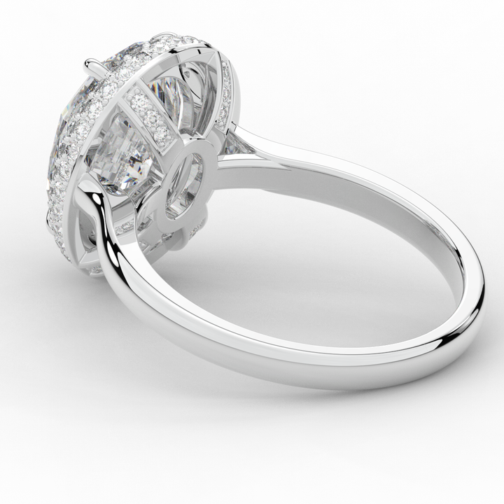 4.40CT.TW OVAL LAB DIAMOND HALO ENGAGEMENT RING