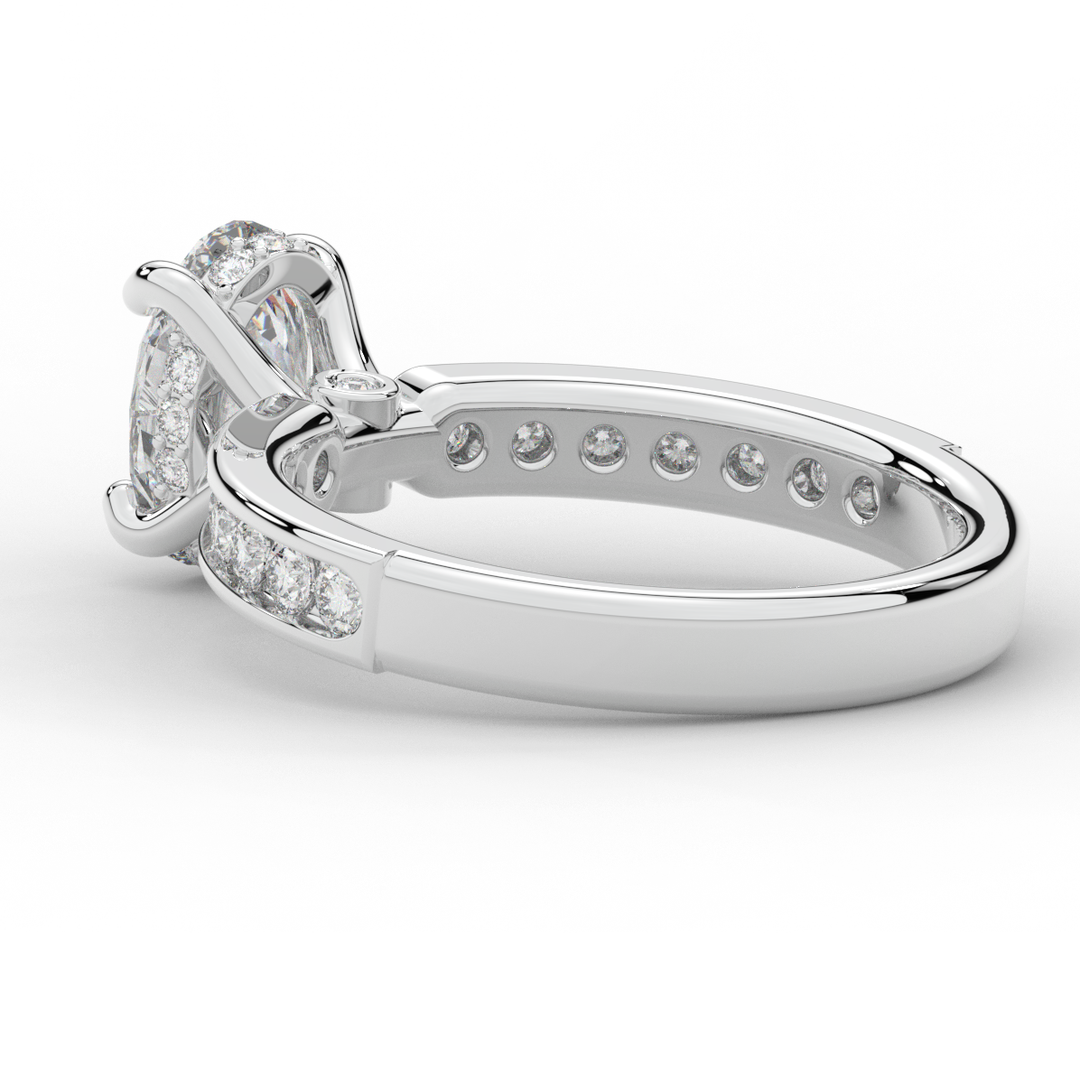 1.95CT.TW OVAL LAB DIAMOND UNDERHALO ENGAGEMENT RING