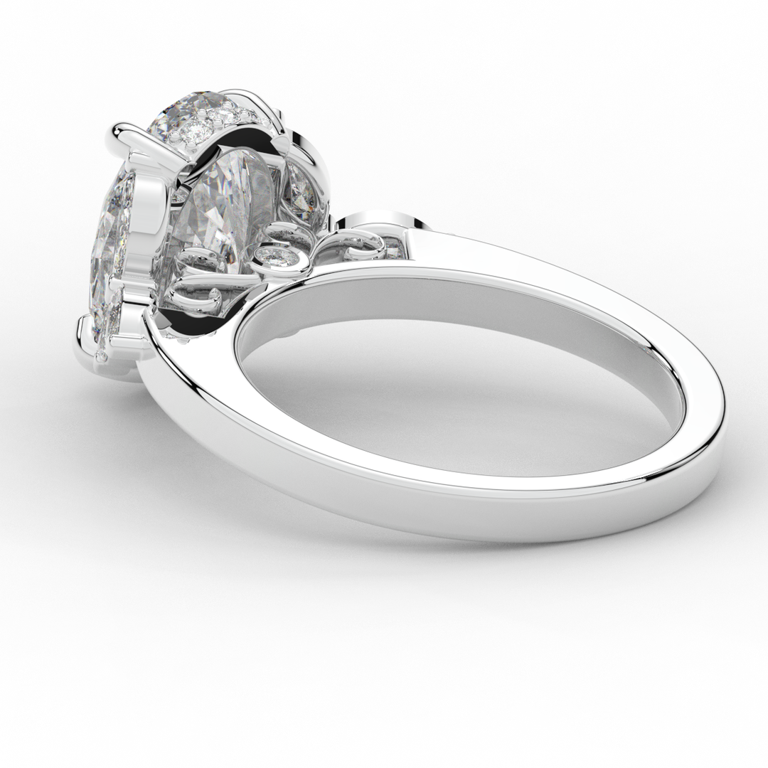 2.85CT.TW OVAL LAB DIAMOND ENGAGEMENT RING