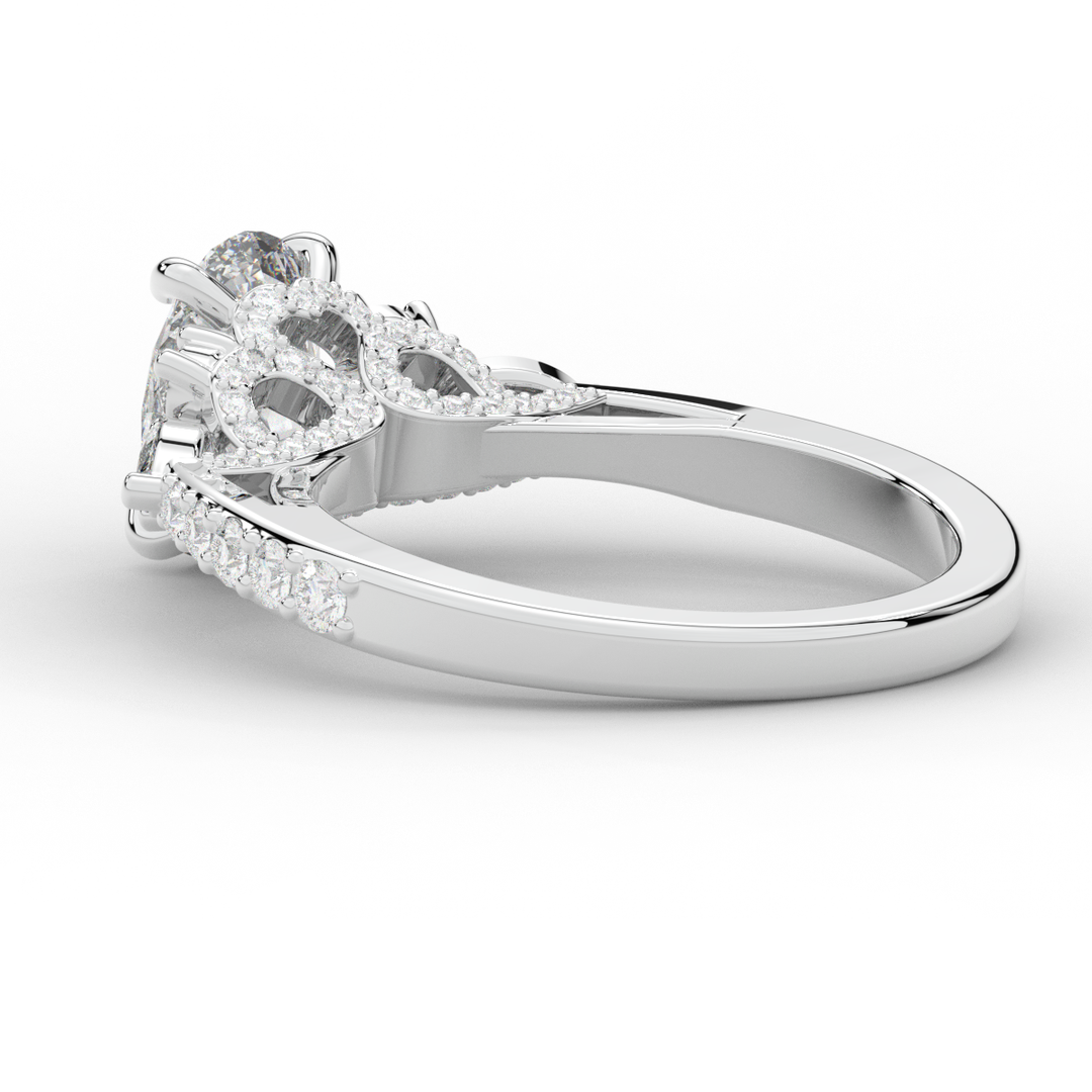 1.35CT.TW OVAL LAB DIAMOND ENGAGEMENT RING