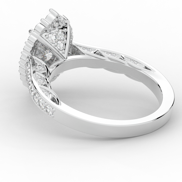 1.75CT.TW OVAL LAB DIAMOND HALO ENGAGEMENT RING