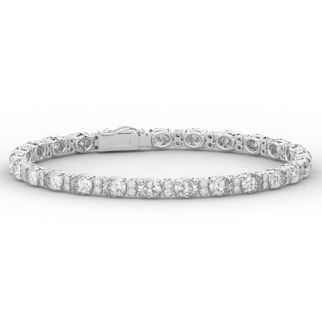 9.25CT.TW OVAL AND ROUND LAB DIAMOND TENNIS BRACELET - Nazarelle