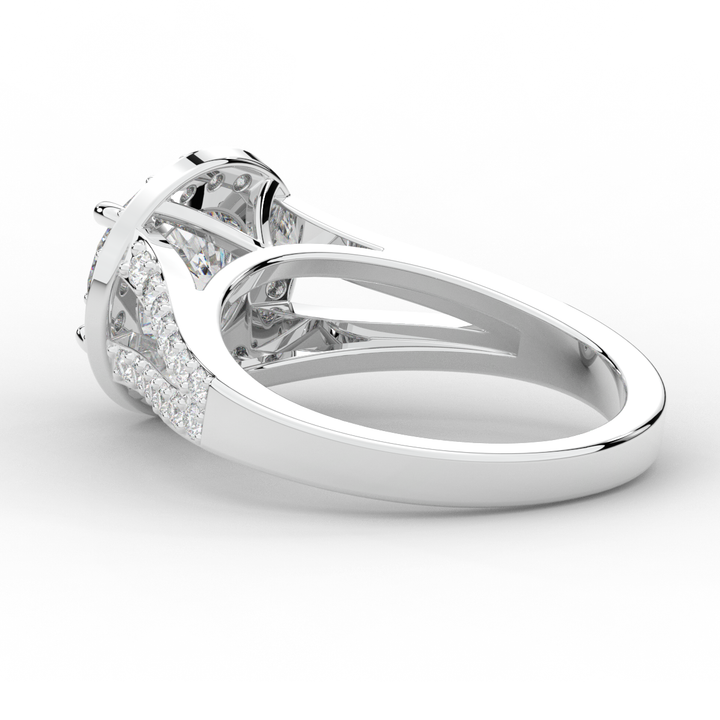 2.50CT.TW ROUND LAB DIAMOND SPLIT SHANK HALO ENGAGEMENT RING - Nazarelle