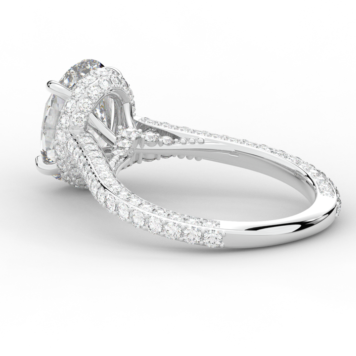 4.00CT.TW OVAL LAB DIAMOND UNDERHALO SOLITAIRE ENGAGEMENT RING