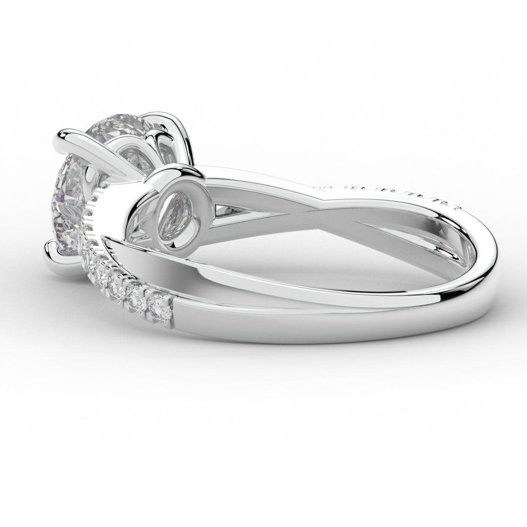 2.20CT.TW ROUND LAB DIAMOND TWISTBAND ENGAGEMENT RING