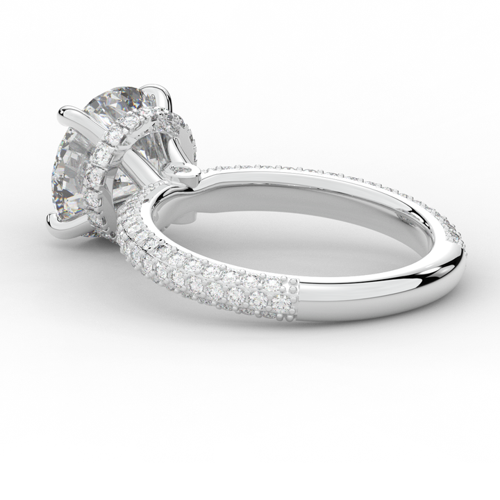 3.60CT.TW ROUND LAB DIAMOND SOLITAIRE ENGAGEMENT RING